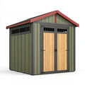 Abri de jardin 180 x 120 x 190 cm en métal vert à double porte style chalet