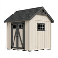 Abri de jardin 200 x 150 x 210 cm en bois beige et anthracite avec double porte