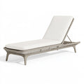 Chaise longue de jardin 200 x 70 x 88 cm en résine tressée beige avec coussin inclinable