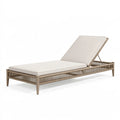 Transat de jardin 200 x 70 cm en aluminium et corde taupe avec dossier réglable