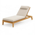 Chaise longue de jardin 200 x 70 x 85 cm en bois beige avec dossier réglable