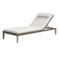 Chaise longue de jardin 200 x 70 cm en aluminium taupe et blanc cassé dossier inclinable
