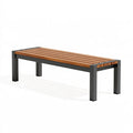 Banc de jardin 180 x 40 x 45 cm en bois et acier noir style contemporain