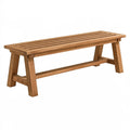 Banc de jardin 150 x 40 x 45 cm en bois brun à lattes style contemporain