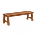 Banc 120 x 35 x 45 cm en bois marron à lattes style rustique