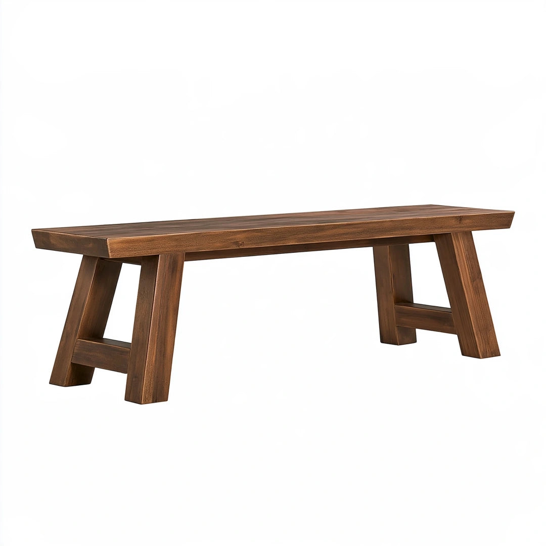 Banc 180 x 35 x 45 cm en bois brun style rustique